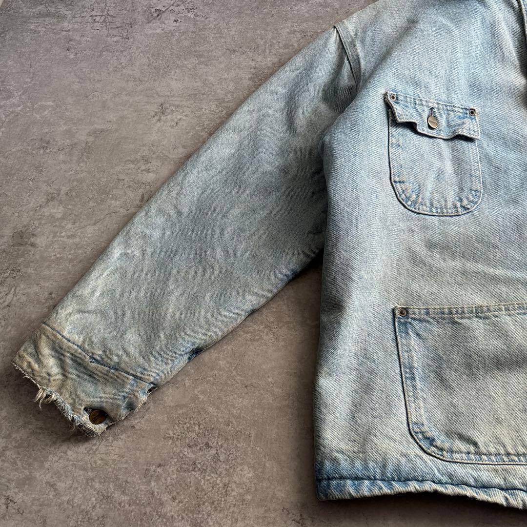90's/USA製/carhartt【L】デニム チョアコート 襟コーデュロイ