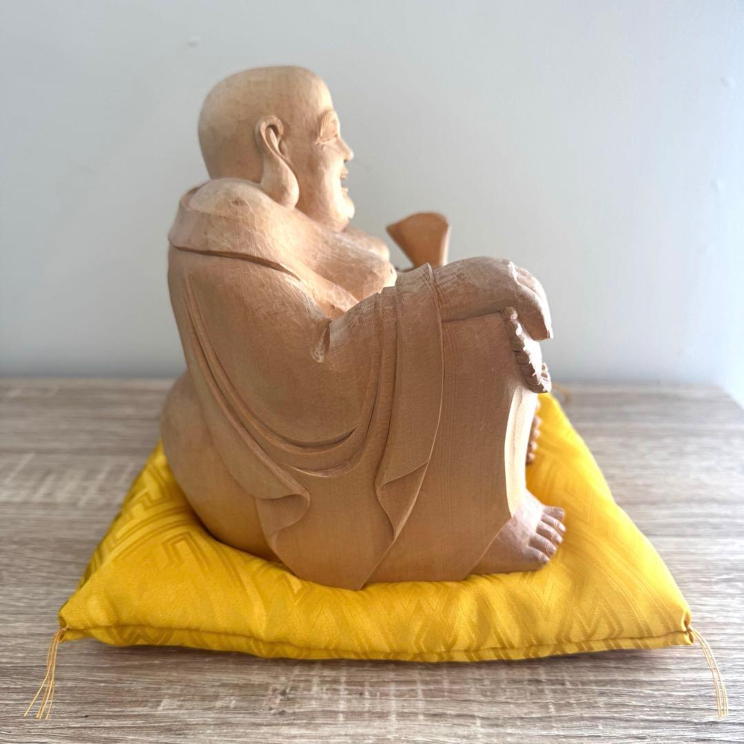 布袋様 木彫り 置物 布袋さん 七福神 金運アップ 商売繁盛