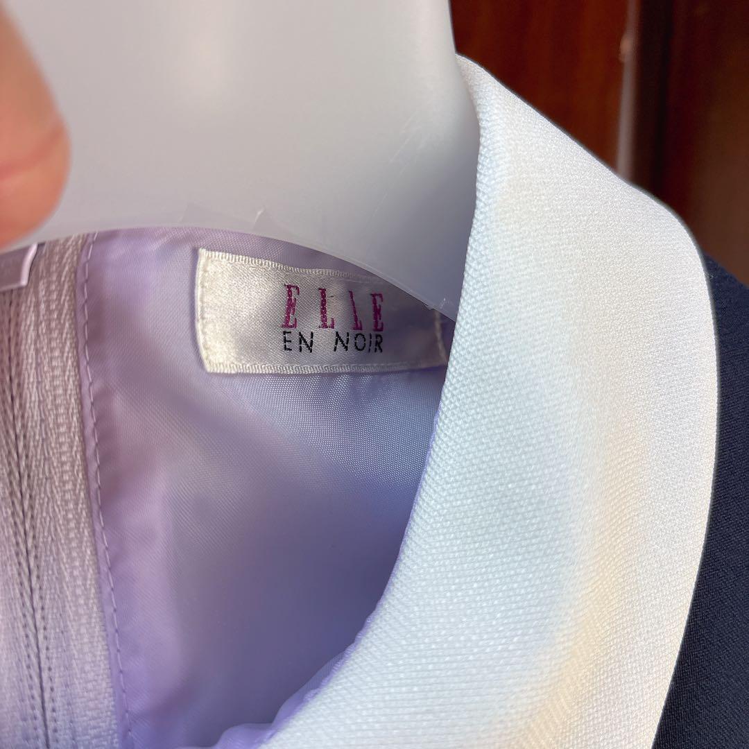 みーELLE 紫フラワープリントドレス＆黒ジャケット　卒園式　入学式