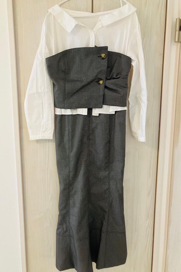 新品her lip to carette docking shirt dress