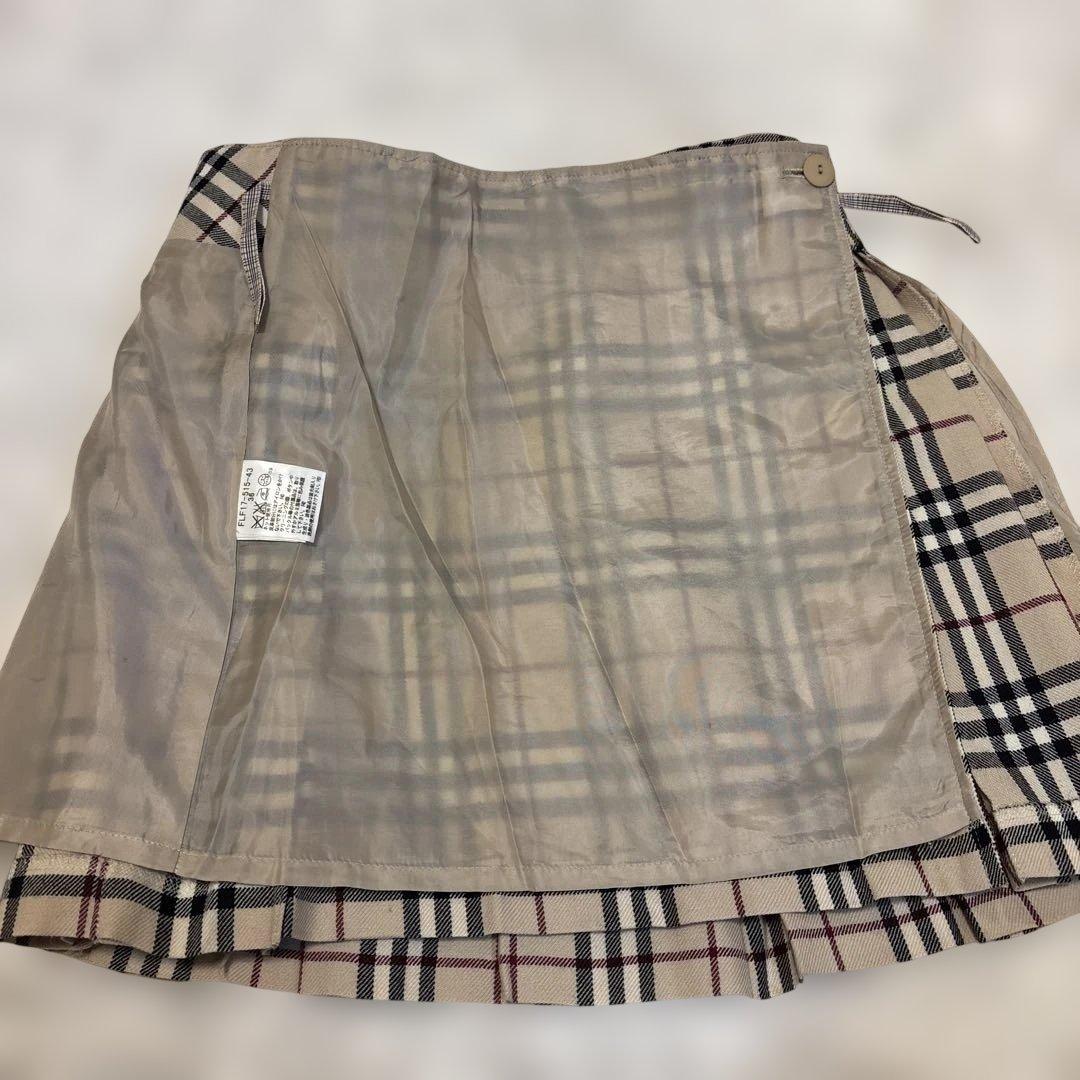 バーバリーブルーレーベル　ミニスカート　ノバチェック　巻きスカート　S