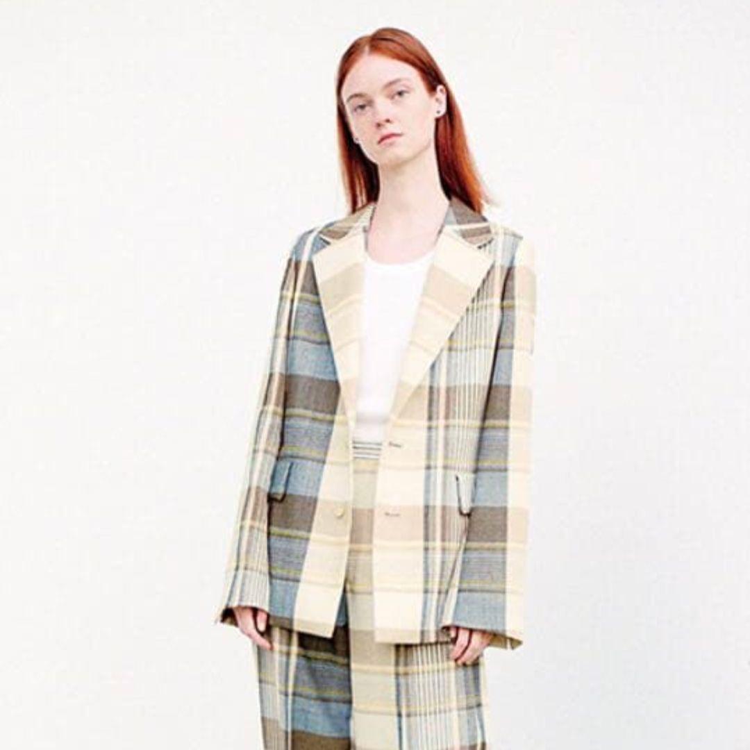 12/15までお値下げ！AURALEE 21SSウールメッシュチェックジャケット