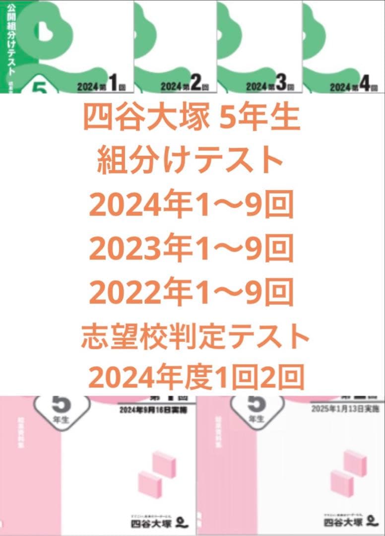 専用　四谷大塚 5年生組分け2024〜2022年度　志望校判定2024年度
