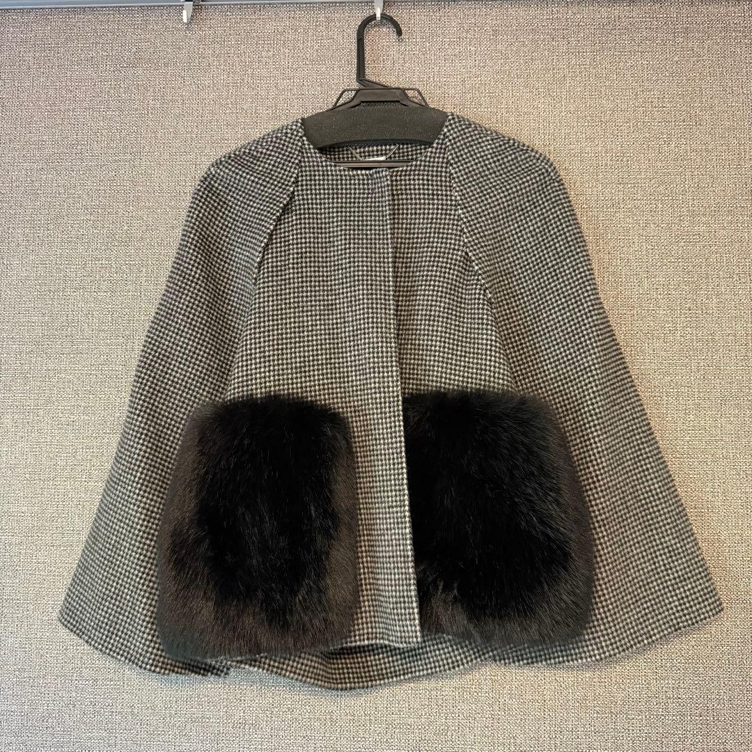 セルフォード ファーポケットリバーケープジャケット 黒 23AW