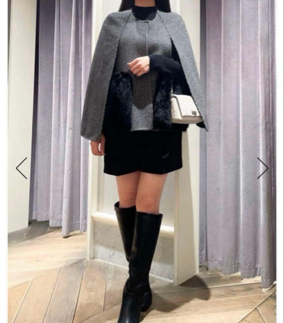 セルフォード ファーポケットリバーケープジャケット 黒 23AW