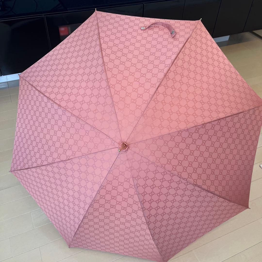 未使用品グッチGUCCI傘　長傘レイングッズ長靴GG柄GGモノグラム収納袋付き未