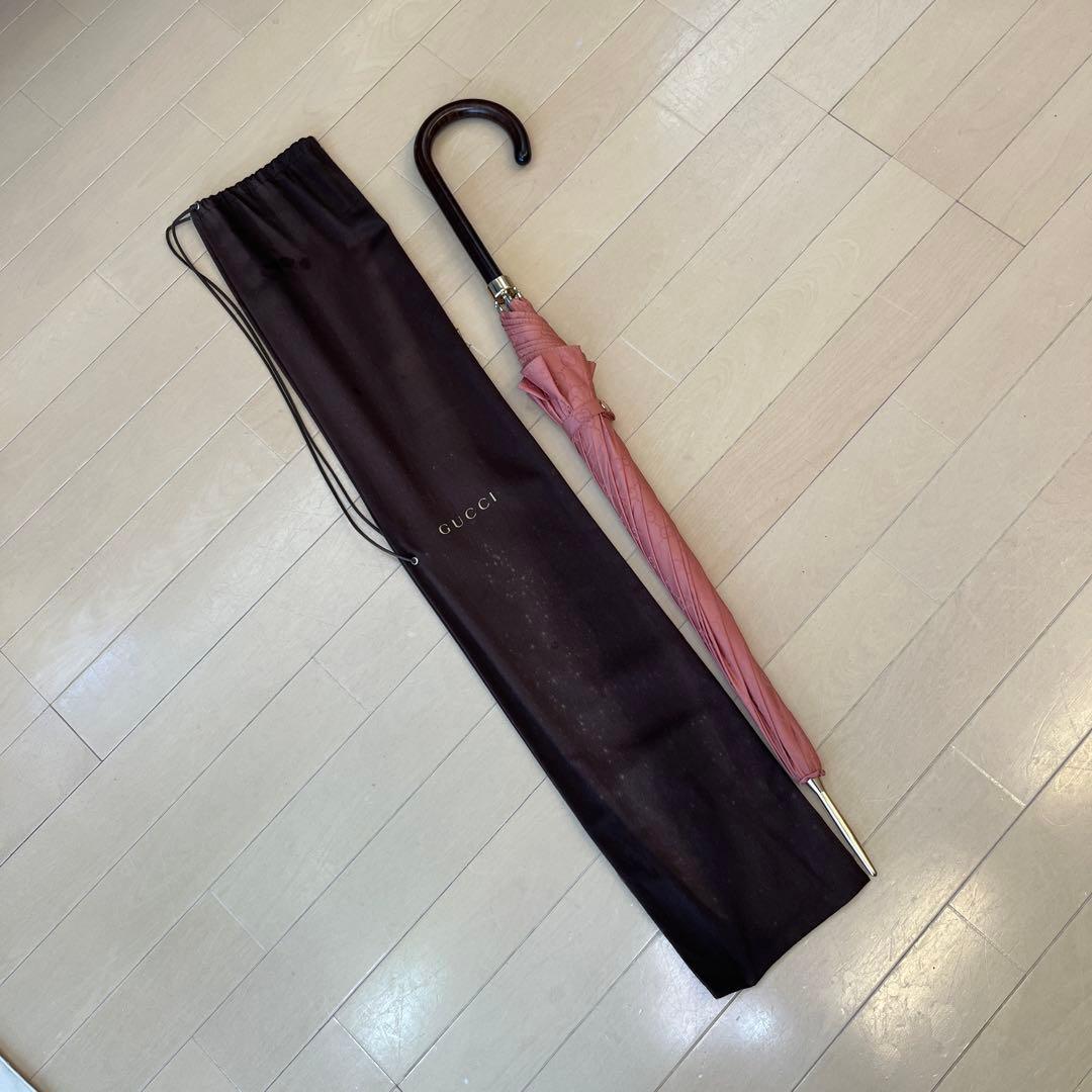 未使用品グッチGUCCI傘　長傘レイングッズ長靴GG柄GGモノグラム収納袋付き未