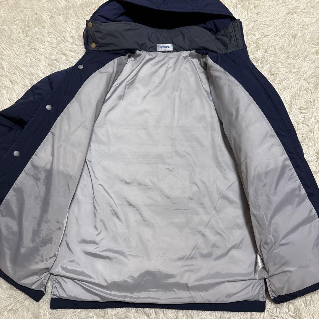 YONEX ベンチコート ネイビー Sサイズ ロゴ フード ヨネックス テニス