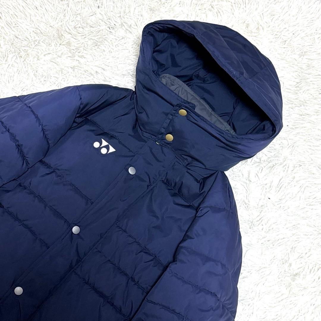 YONEX ベンチコート ネイビー Sサイズ ロゴ フード ヨネックス テニス