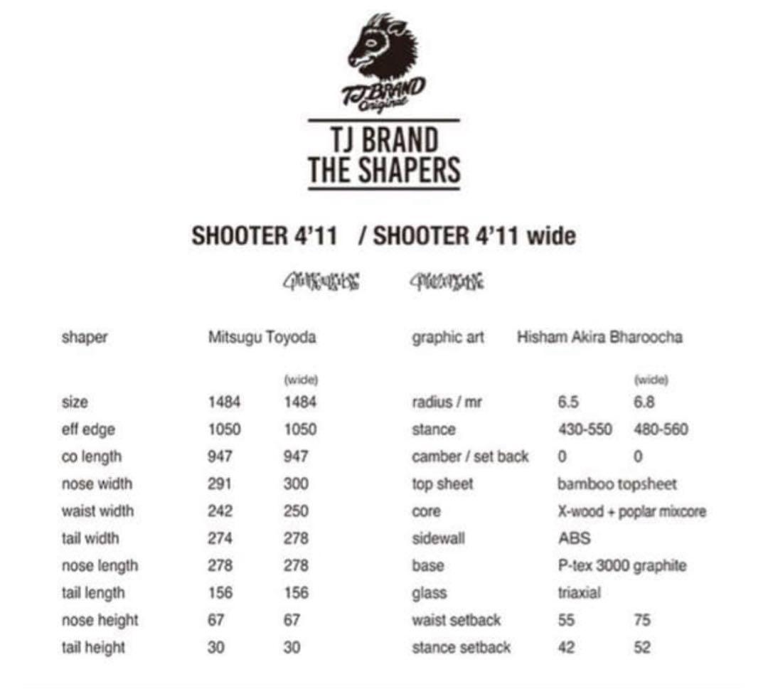 スノーボード TJ brand THE SHAPERS shooter 148 tjbrand