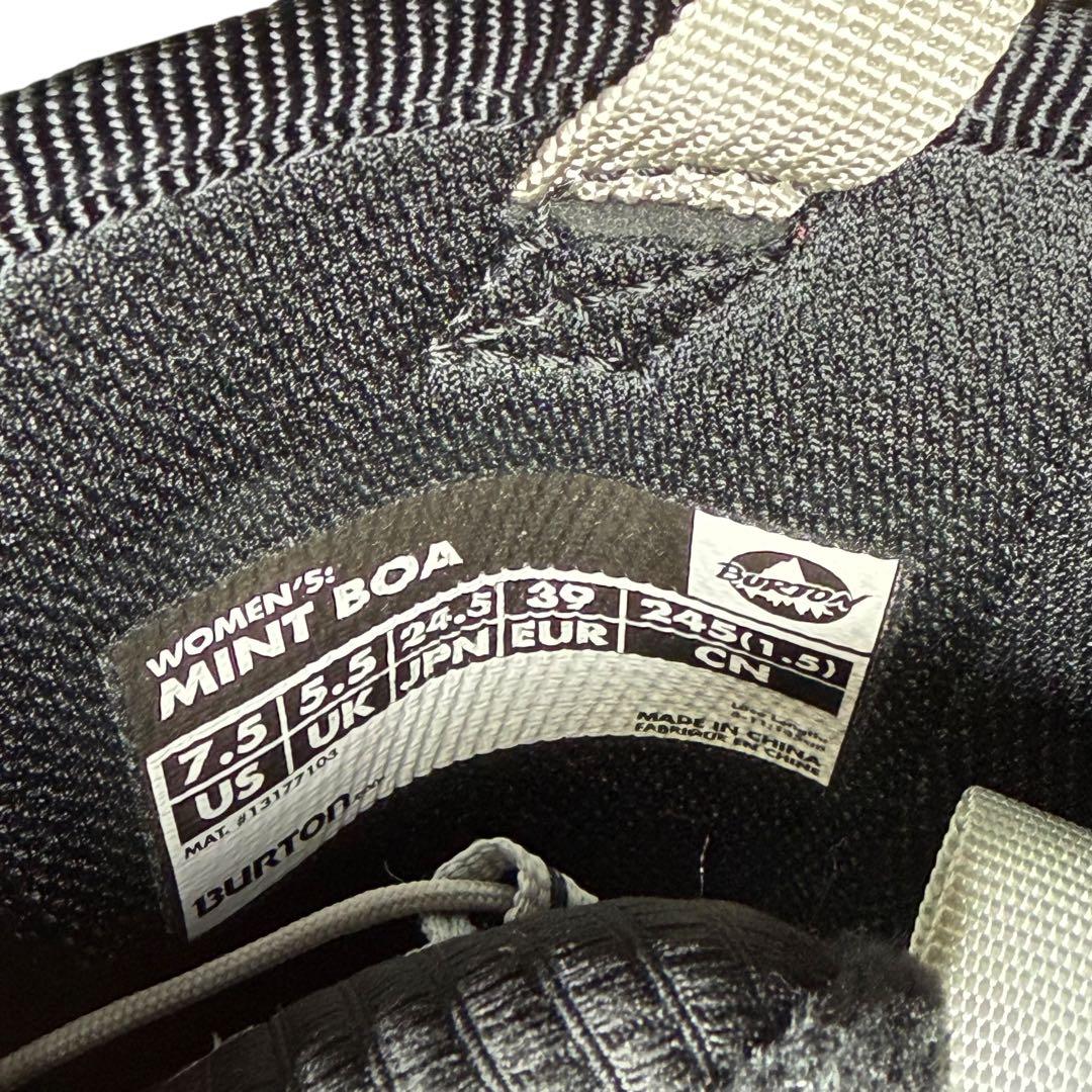 【美品】Burton MINT BOA スノーブーツ 24.5cm 黒