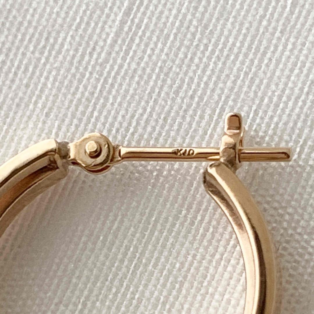 【10金 大きめ2連フープピアス 】イエローゴールド K10刻印入 日本製新品！