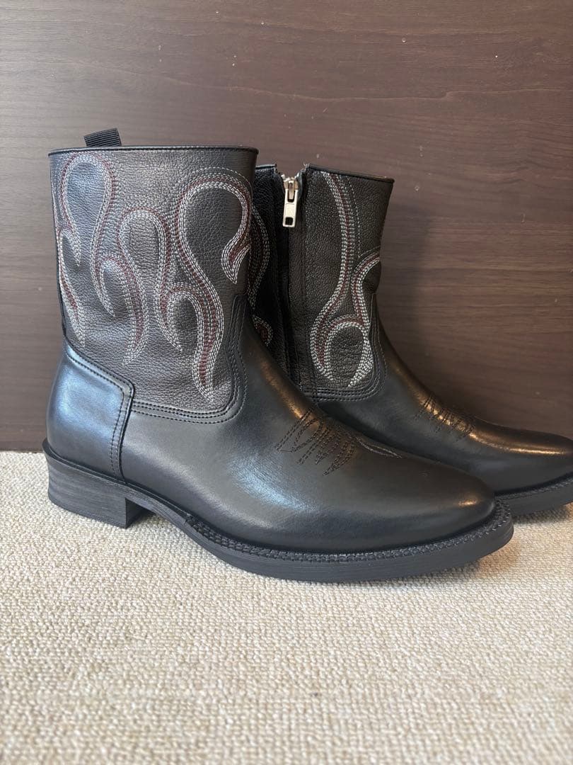 Flame Zip-up Heel Boot ブーツ　サイドジップ　us8.5