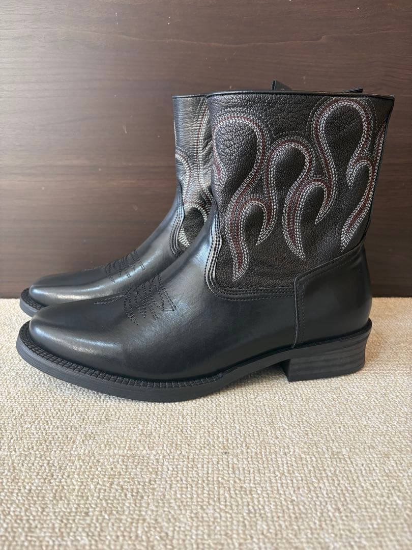 Flame Zip-up Heel Boot ブーツ　サイドジップ　us8.5