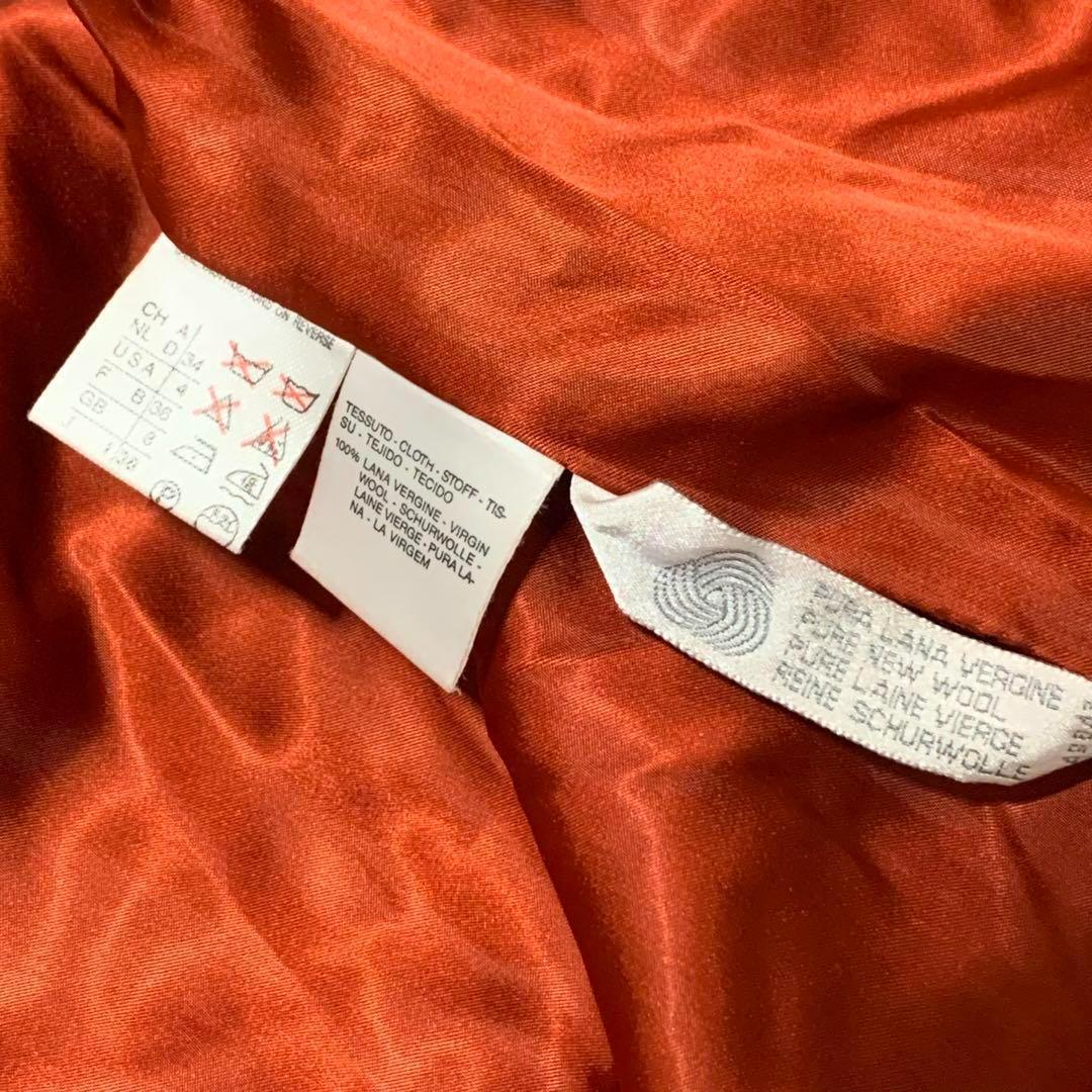 極美品　マックスマーラ　バージンウール　ロングコート　白タグ　M レッド