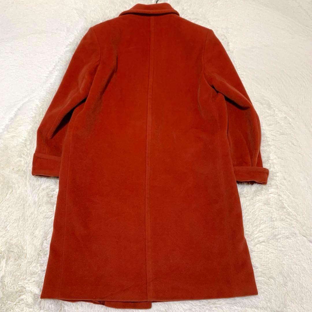 極美品　マックスマーラ　バージンウール　ロングコート　白タグ　M レッド