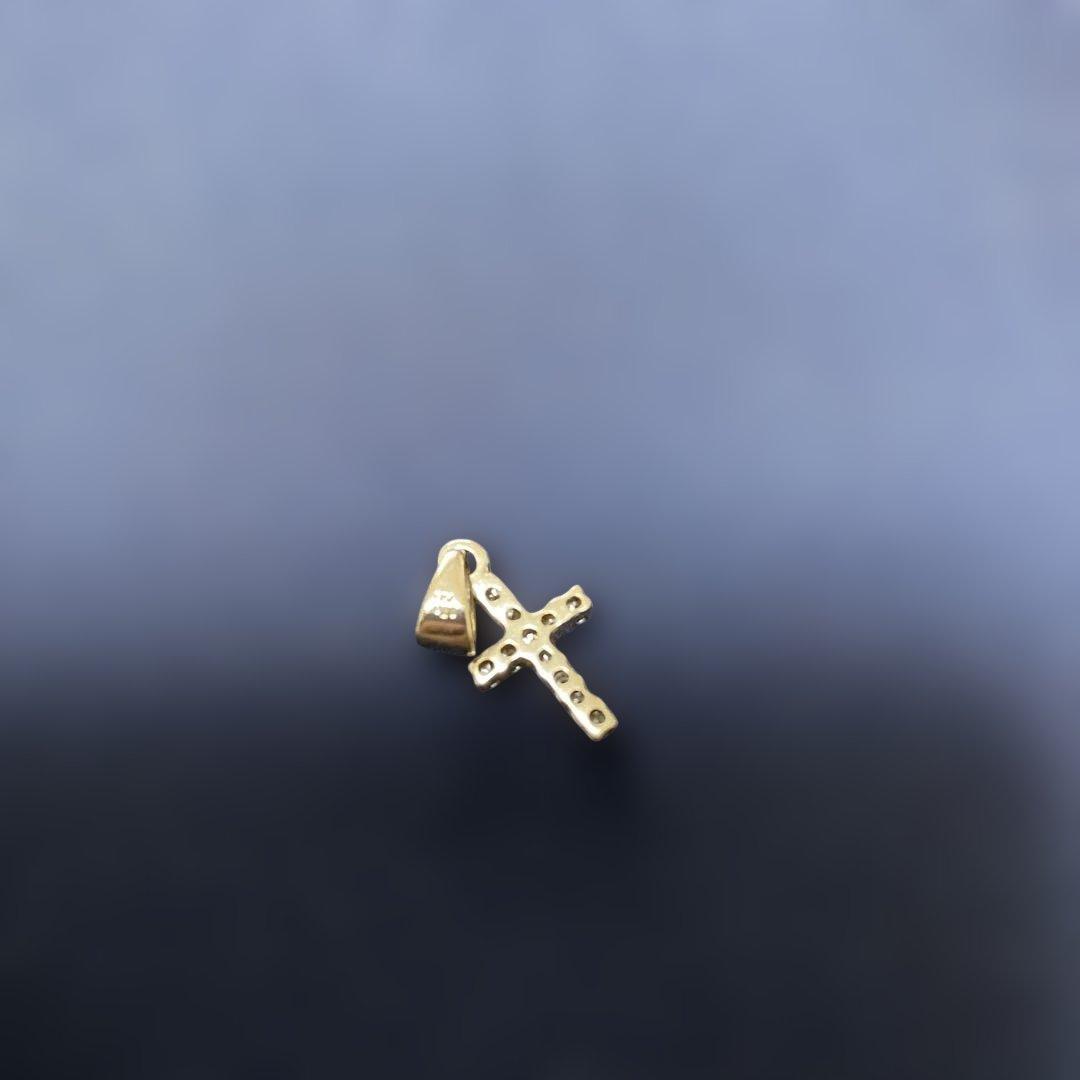 中古品k18 ダイヤクロスペンダント