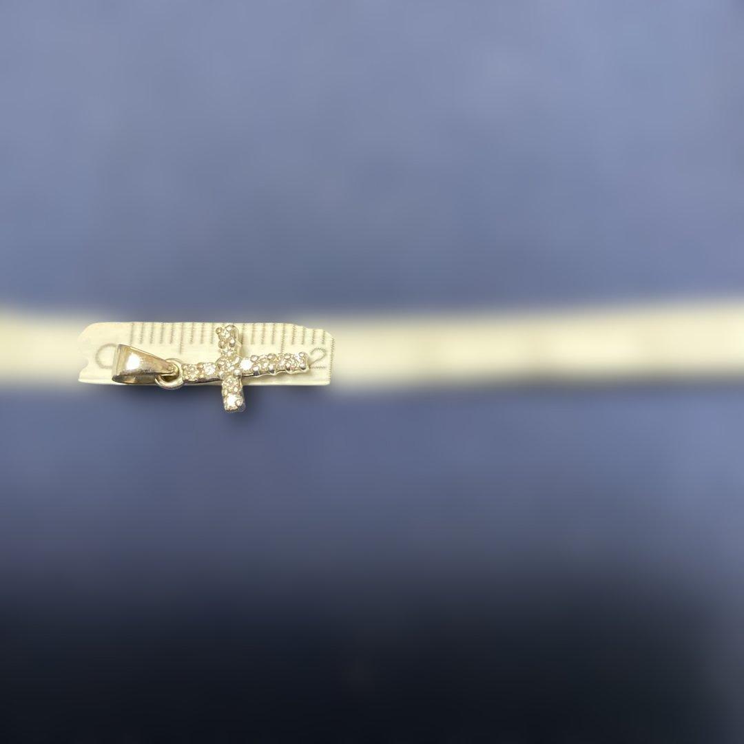 中古品k18 ダイヤクロスペンダント