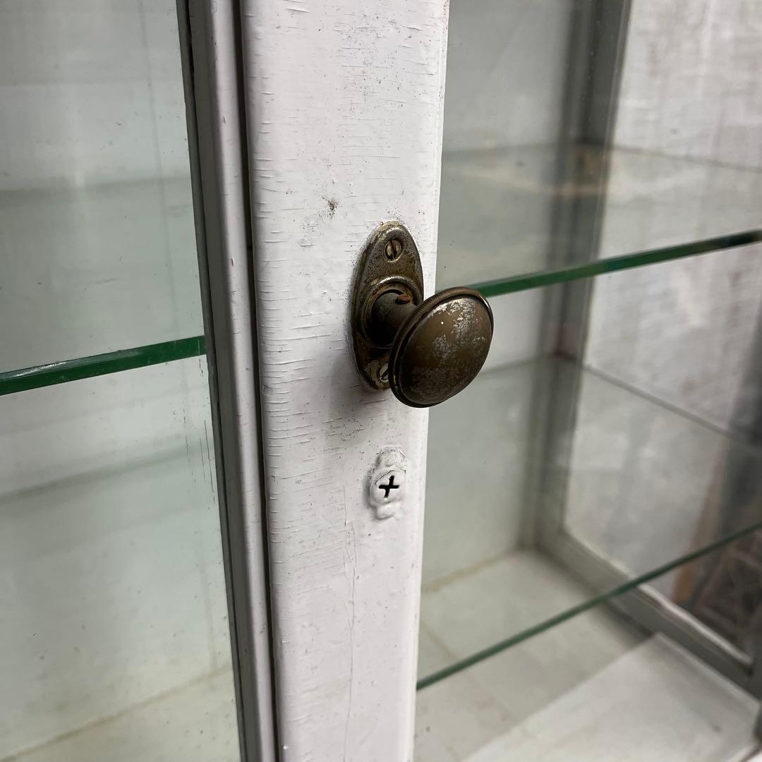 【アンティーク】ドクターキャビネット 医療棚 飾り棚 シャビー ガラス 古家具