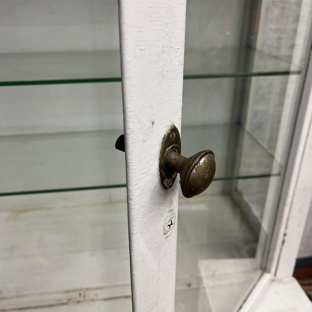 【アンティーク】ドクターキャビネット 医療棚 飾り棚 シャビー ガラス 古家具