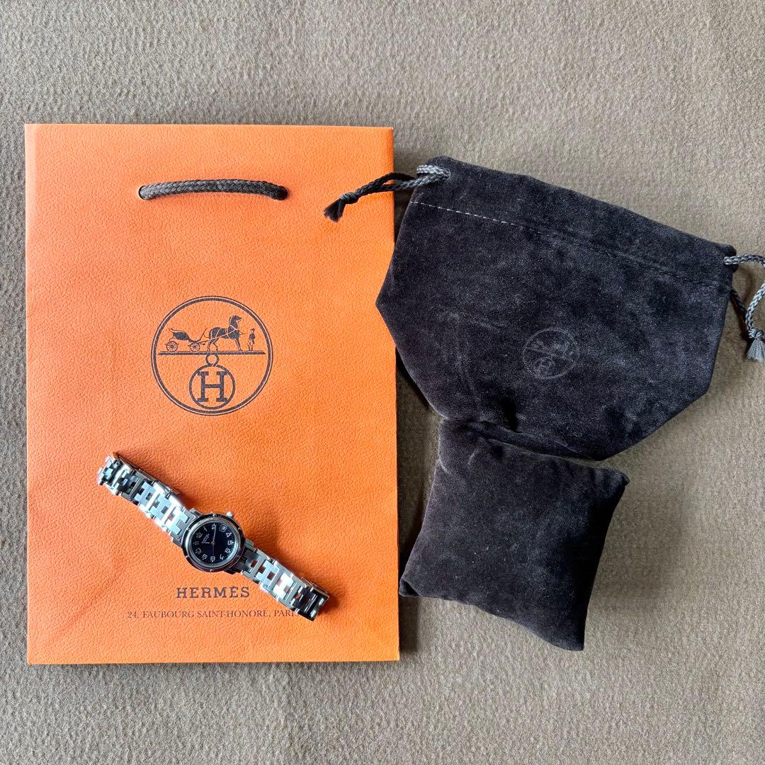 【HERMES】✨極美品✨ エルメス クリッパー レディース 腕時計 ネイビー