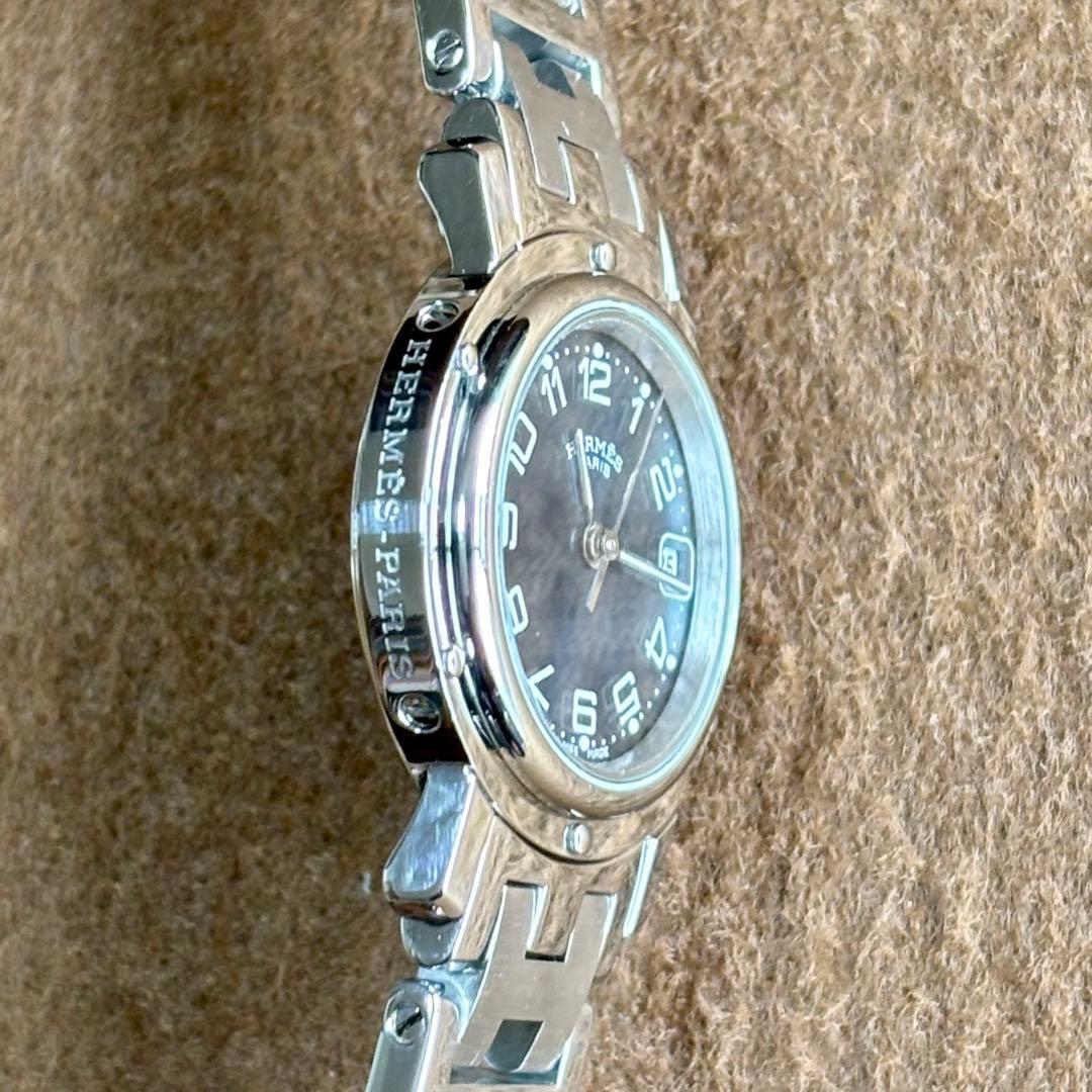 【HERMES】✨極美品✨ エルメス クリッパー レディース 腕時計 ネイビー