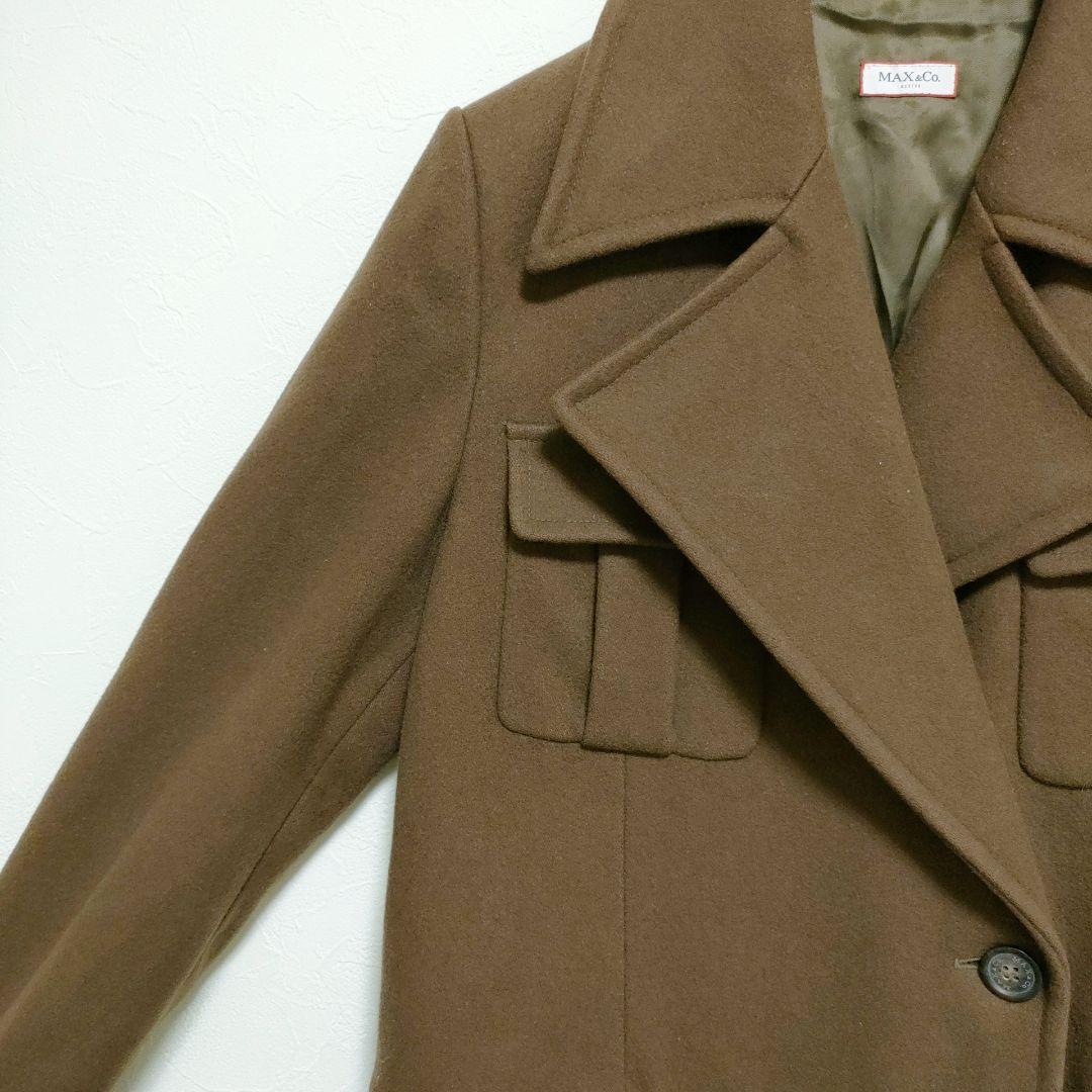 【マックスアンドコー】ロングチェスターコート　ブラウン　40　かっちりめ　シック