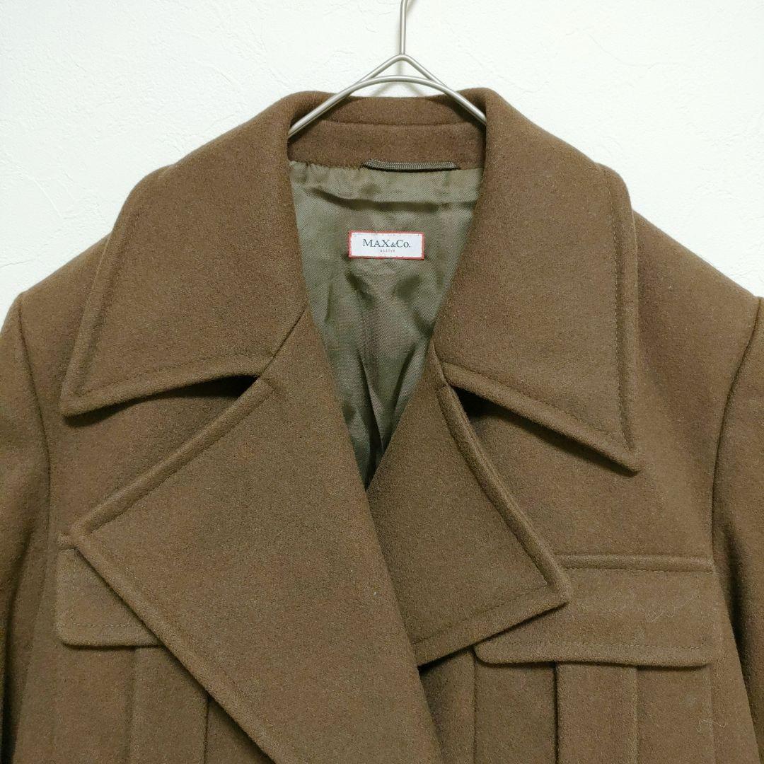 【マックスアンドコー】ロングチェスターコート　ブラウン　40　かっちりめ　シック