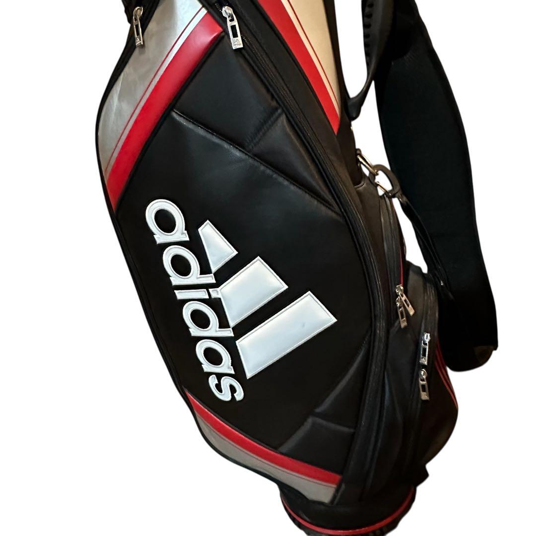 adidas ゴルフキャディーバック 黒赤白アデダス