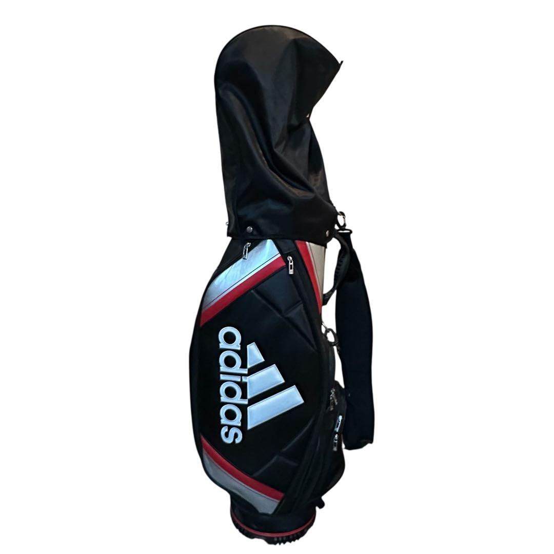adidas ゴルフキャディーバック 黒赤白アデダス