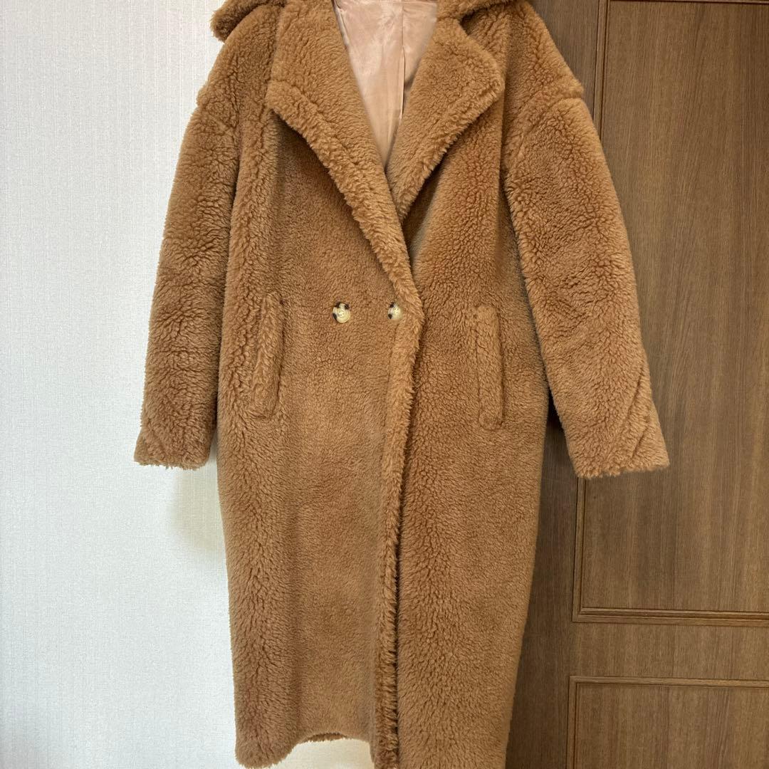 ＭＩＮＳ⭐︎美品！テディベアーコートロング、キャメルSサイズ
