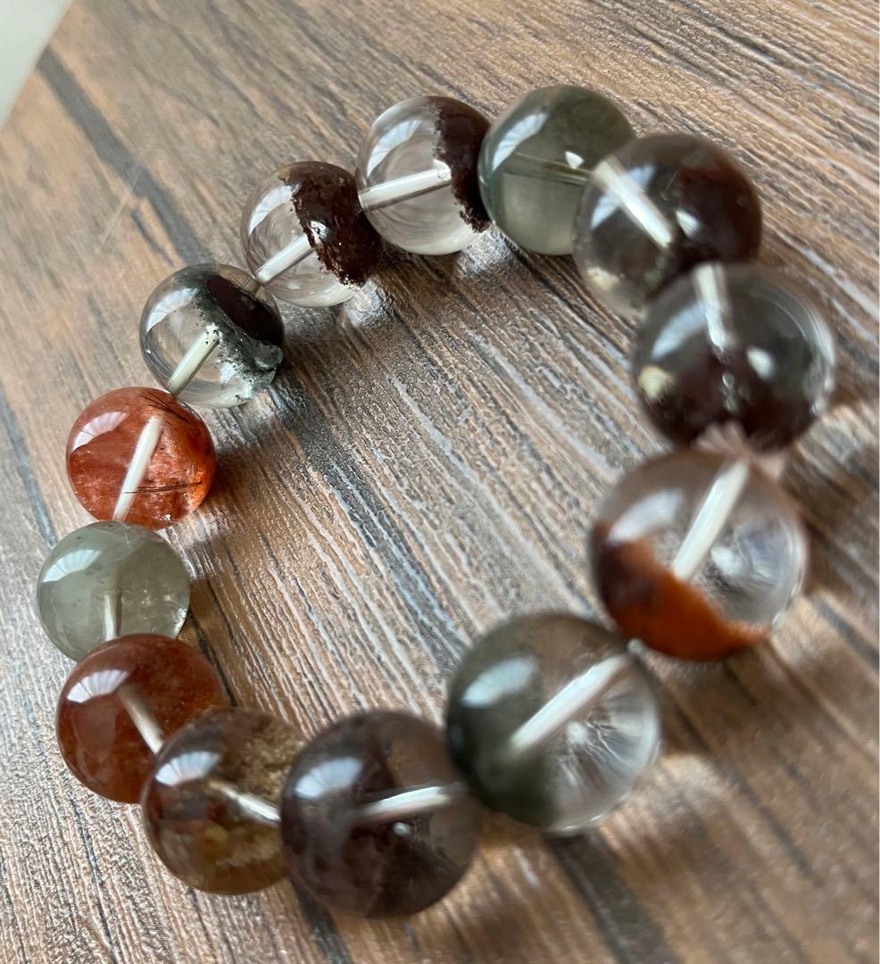 マ*ー様 四季　ガーデン　クォーツ 庭園水晶　大玉　ブレスレット　天然石　ストー