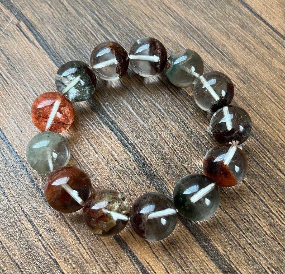 マ*ー様 四季　ガーデン　クォーツ 庭園水晶　大玉　ブレスレット　天然石　ストー