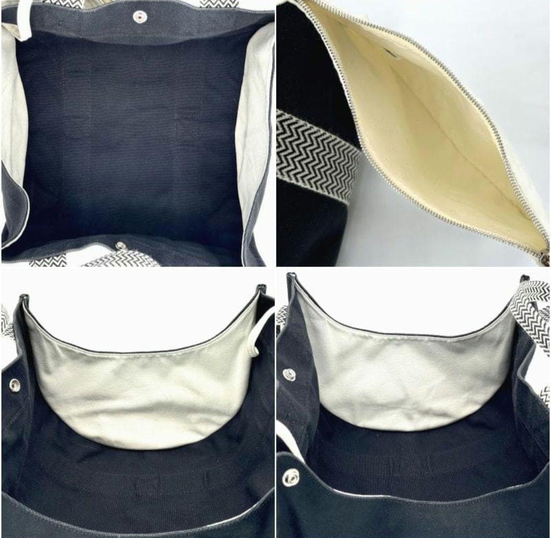 エルメス　カンヌPM　トートバッグ　キャンバス　ブラック系　【廃盤】