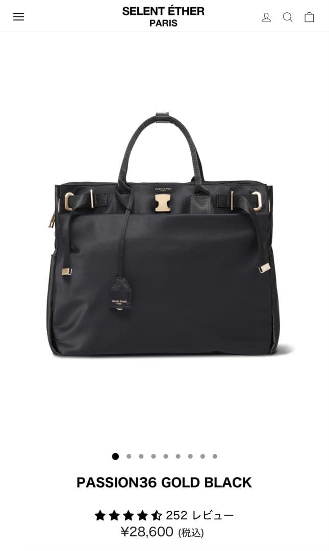 バッグ SELENT ETHER PARIS Passin36 GOLD BLACK