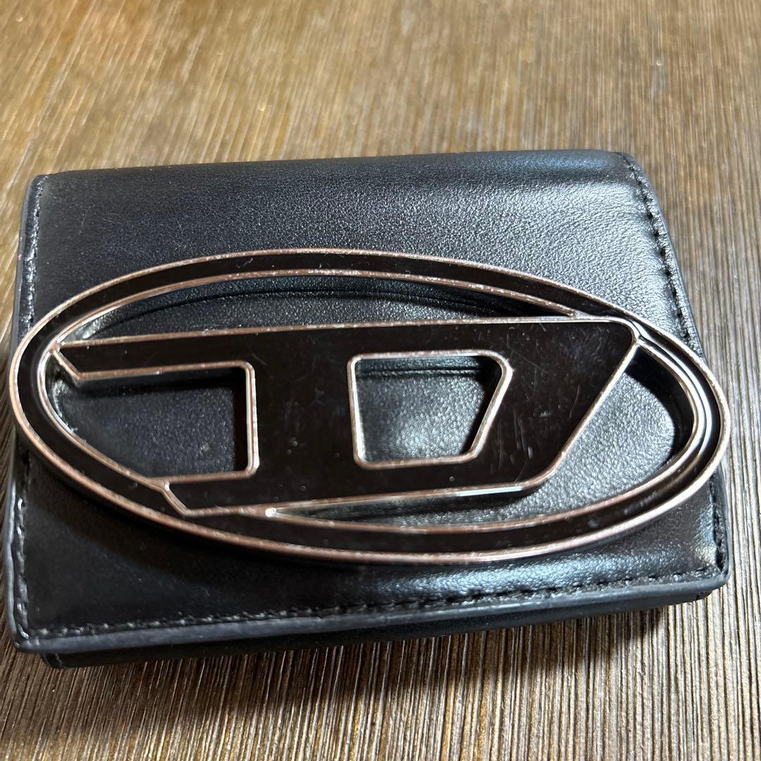 diesel ディーゼル　1dr　3つ折り財布　ブラック　レザー