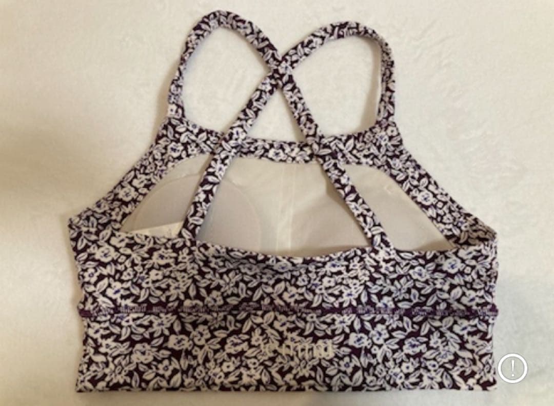 新品　emmi yoga エミヨガ　フラワーレギンス　小豆色×藤色S