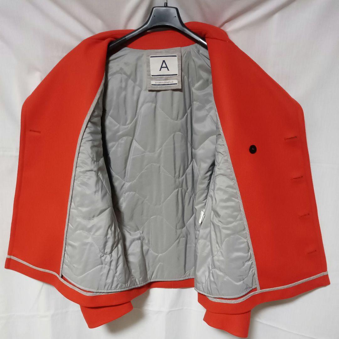 未使用保管品 ANDREA POMILIO ショートピーコート オレンジ 48