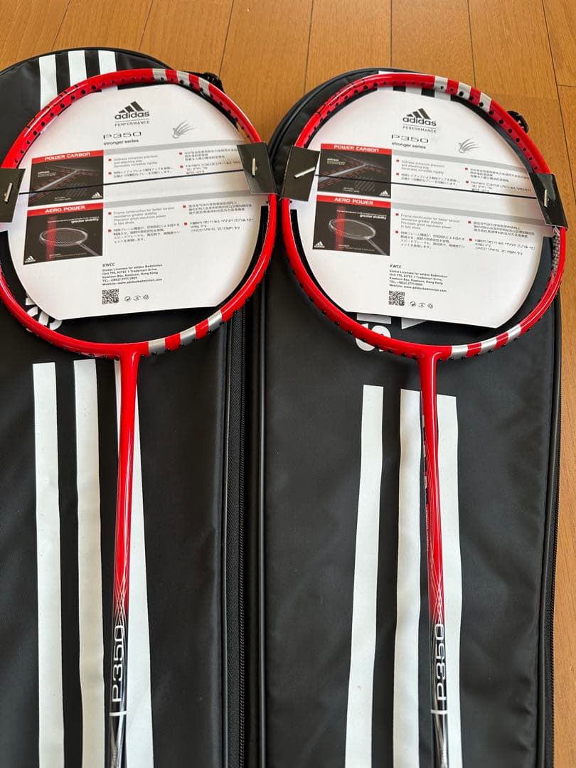 adidas P350＊4本、F300＊4本、E100＊2本