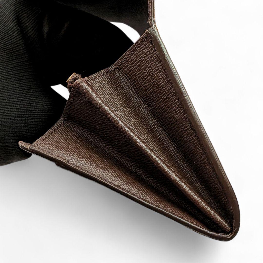 【美品】ルイヴィトン ダミエ エベヌ ポシェット ポルトモネ クレディ 長財布