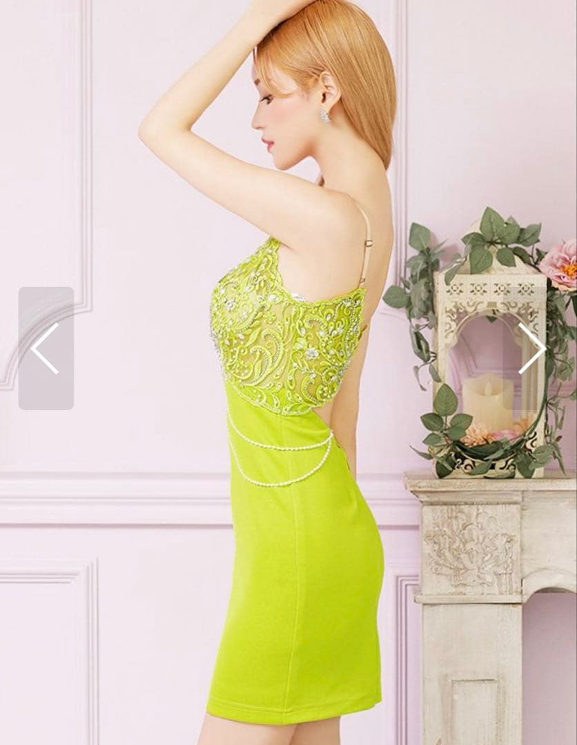 エンジェルアール　ビジュー　キャバドレス　キャミドレス　ターコイズ　タイト　ミニ