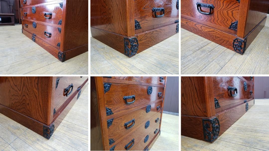 oko　E3　鍵付き 2分割 時代箪笥