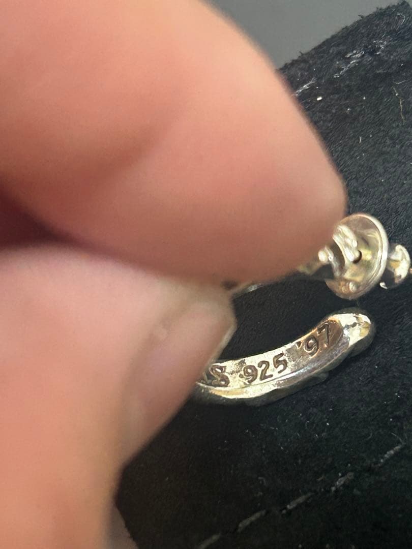 美品 クロムハーツ スクロールフープ ピアス インボイス原本