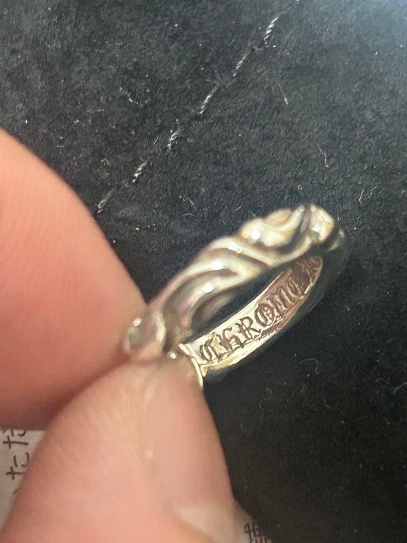 美品 クロムハーツ スクロールフープ ピアス インボイス原本