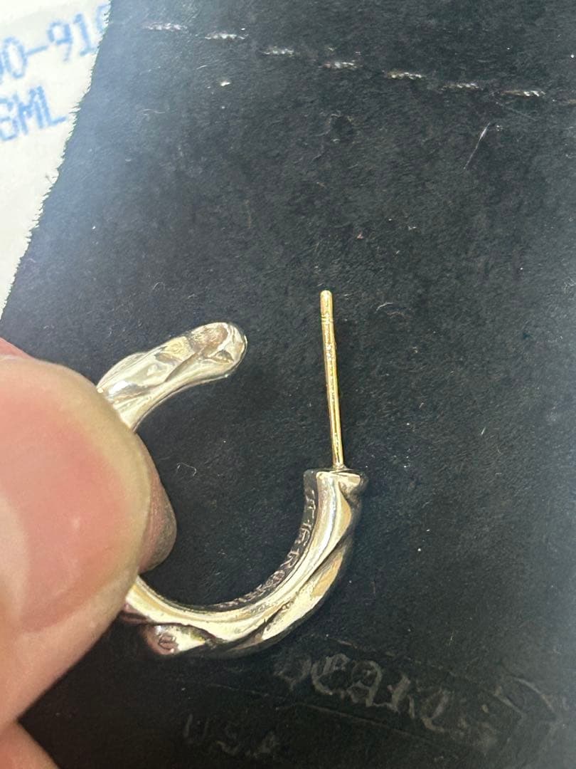 美品 クロムハーツ スクロールフープ ピアス インボイス原本