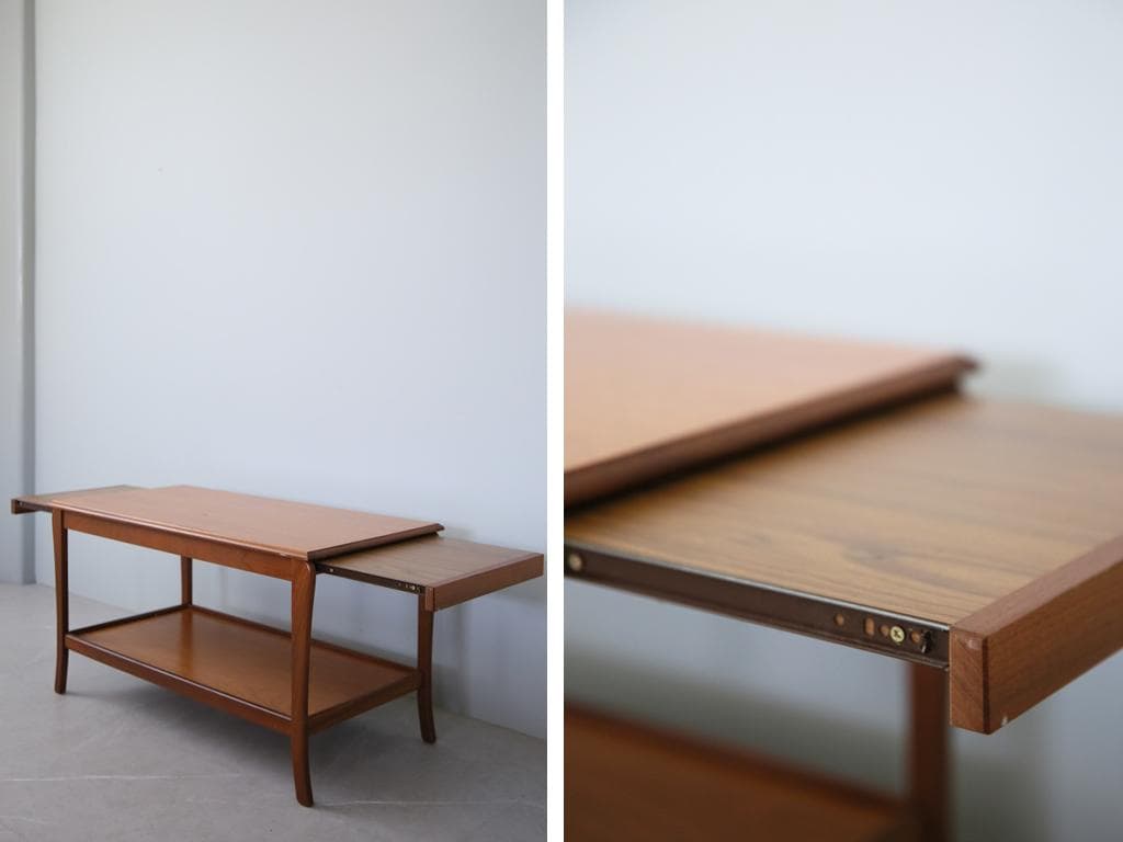 英国アンティークチーク古木コーヒーテーブル/木製机/ローテーブル(89-54)