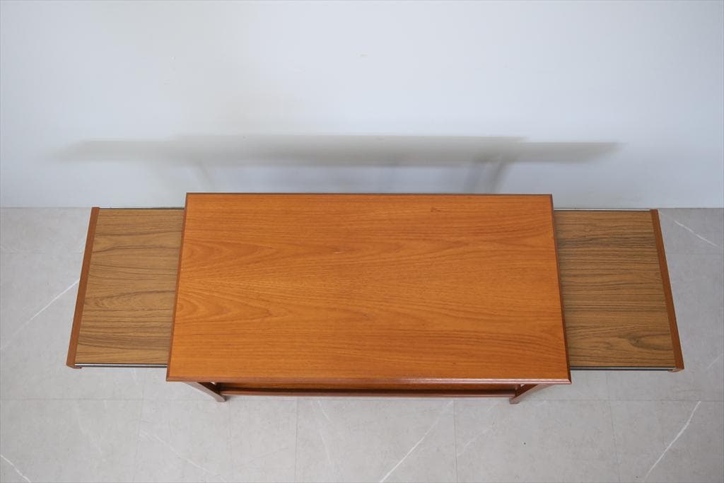 英国アンティークチーク古木コーヒーテーブル/木製机/ローテーブル(89-54)