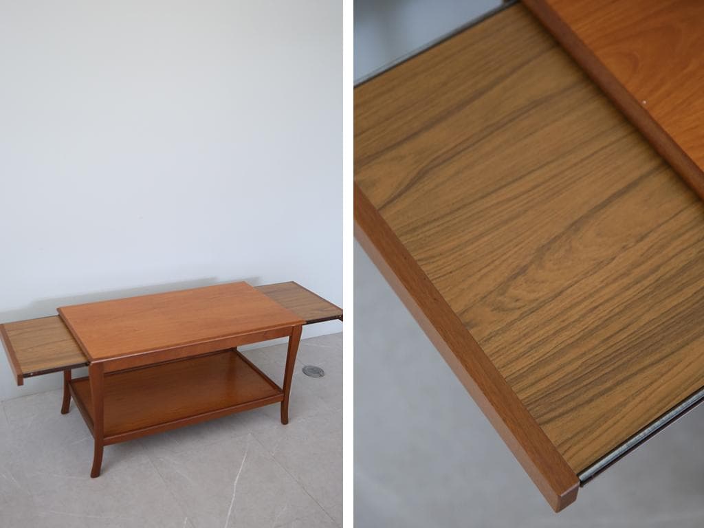 英国アンティークチーク古木コーヒーテーブル/木製机/ローテーブル(89-54)