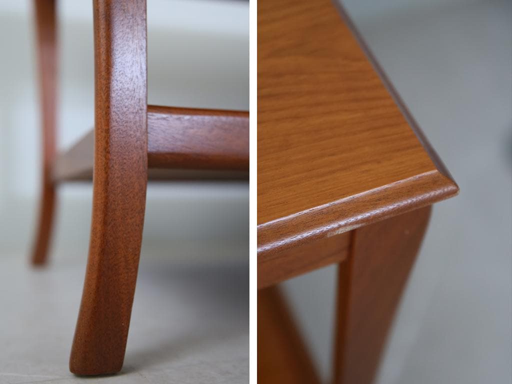 英国アンティークチーク古木コーヒーテーブル/木製机/ローテーブル(89-54)