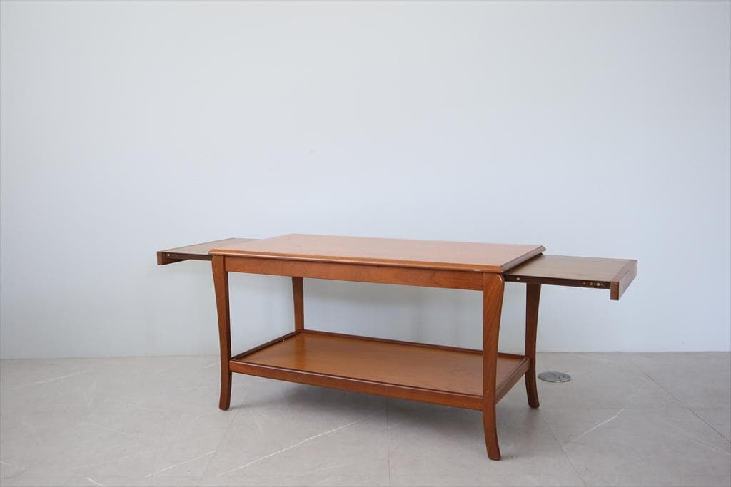 英国アンティークチーク古木コーヒーテーブル/木製机/ローテーブル(89-54)